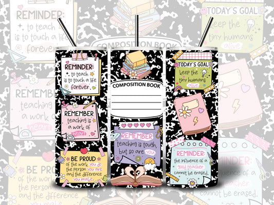 20oz Teacher Notepad Tumbler