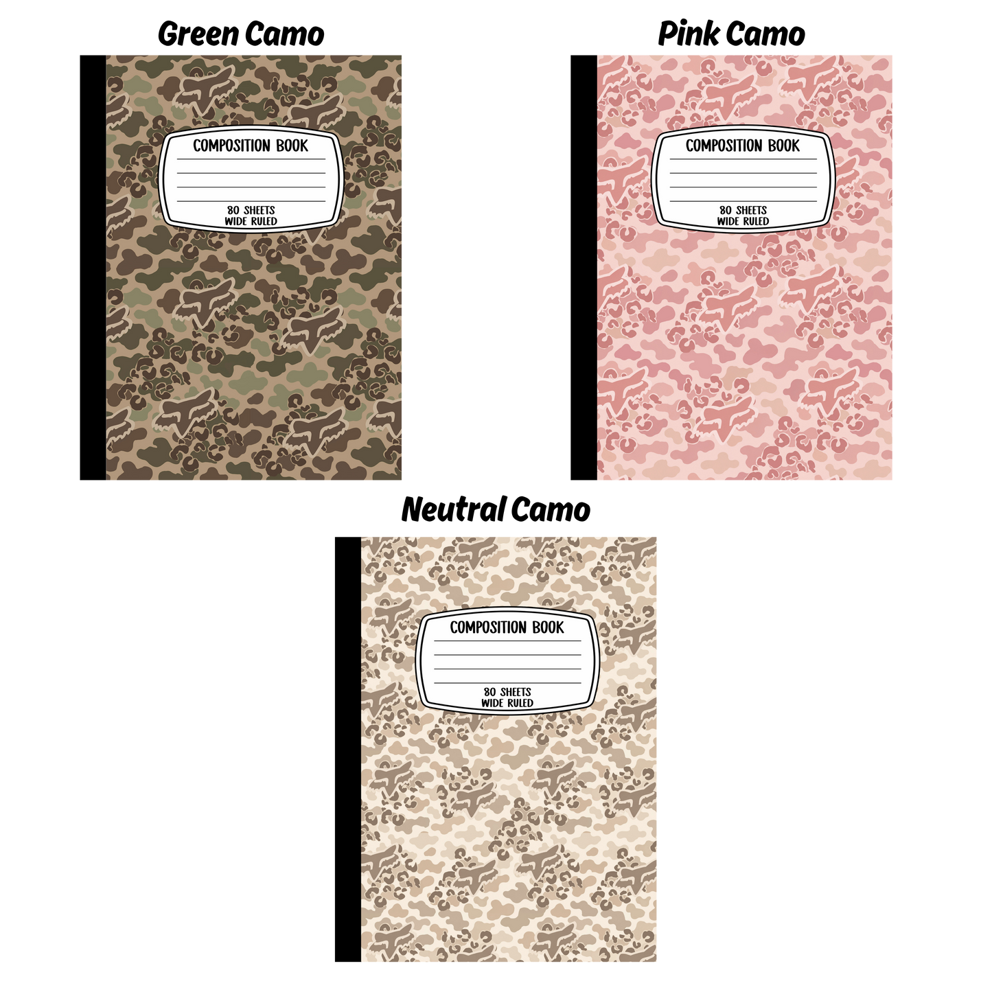 Fox Camo+Cheetah Composition Book