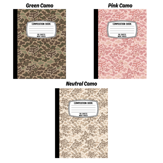 Fox Camo+Cheetah Composition Book