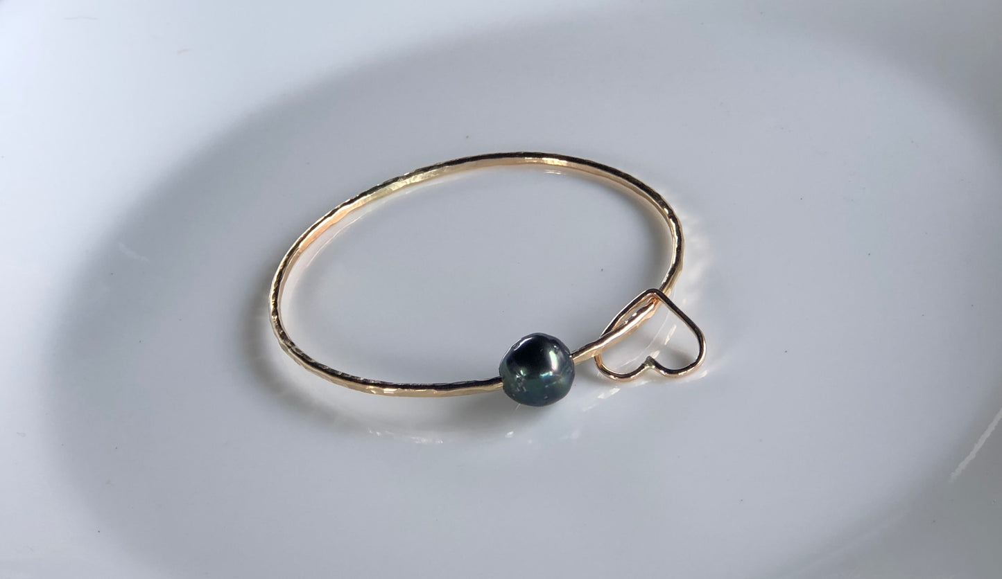 Gold Filled Tahitian Pearl Bangles